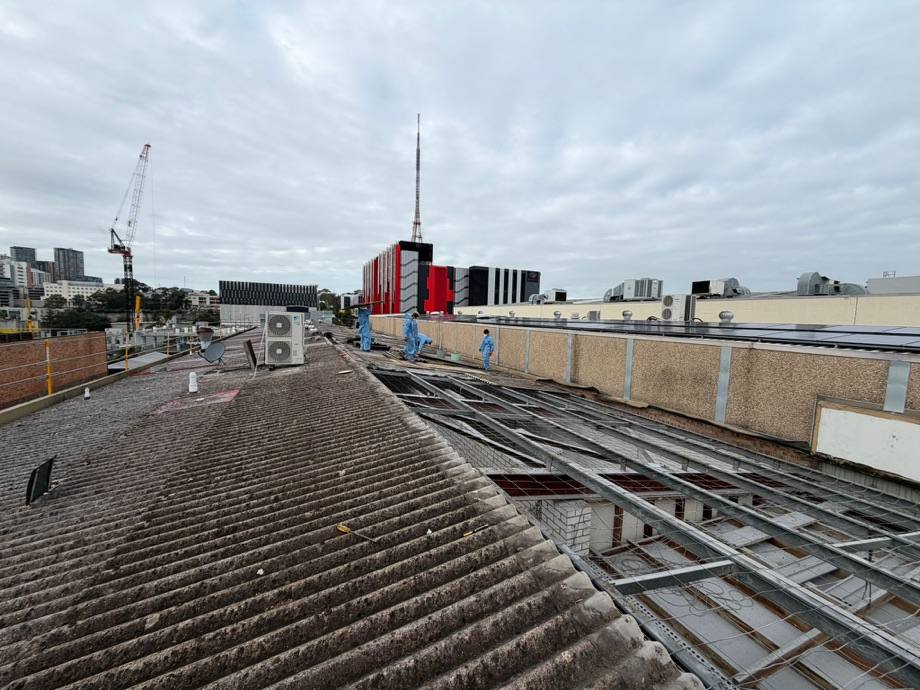 Large commercial asbestos roof removal in Artarmon